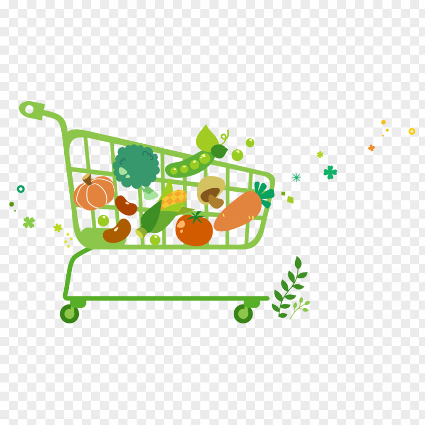 Shopping Cart Cartoon Illustration PNG