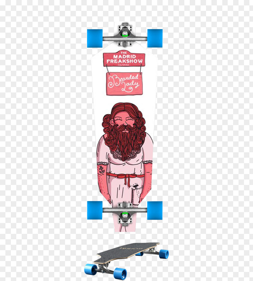 Bearded Lady Skateboard Graphic Design Madrid PNG