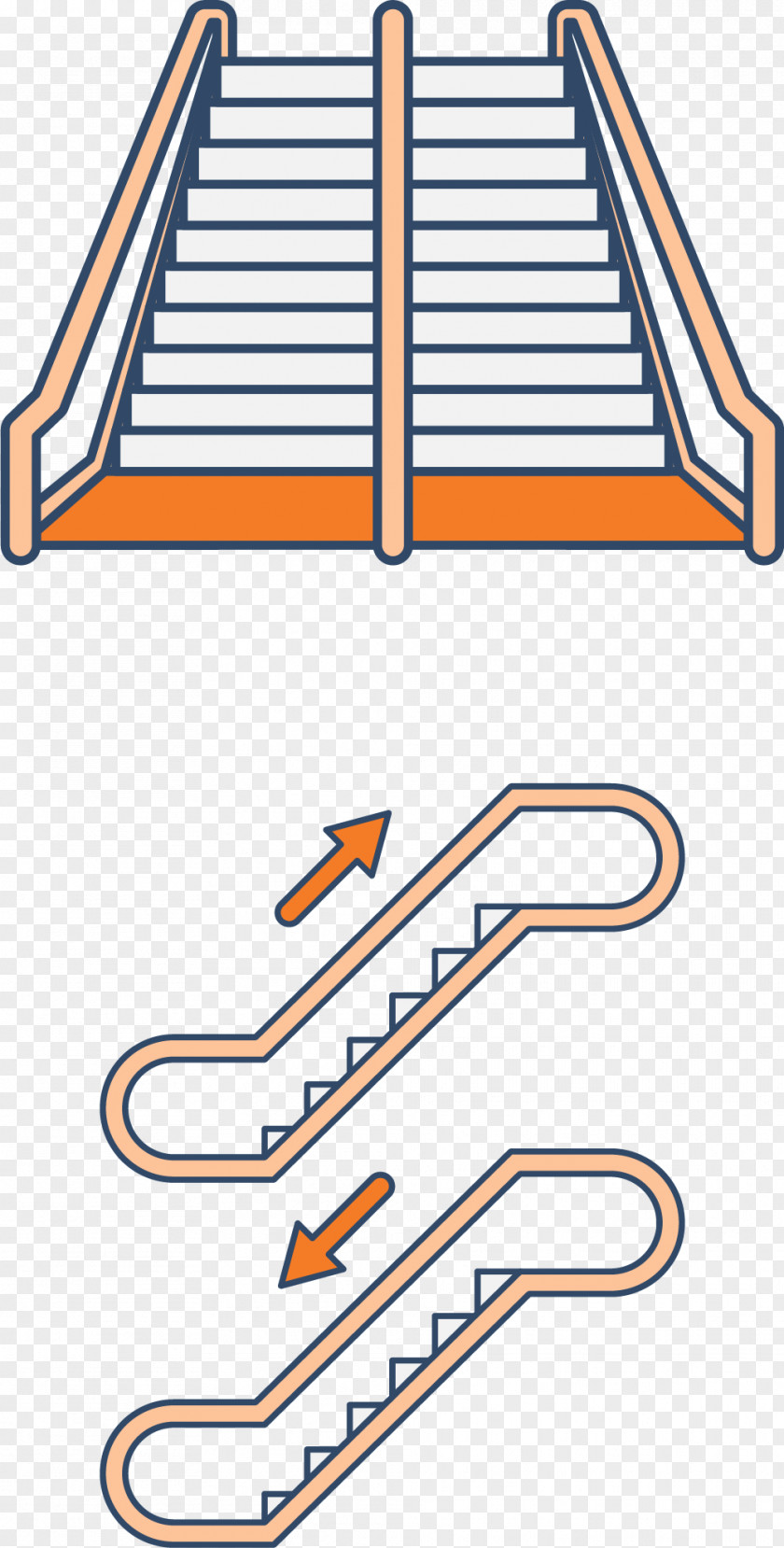 Parallel Ladder Stairs Escalator Elevator PNG