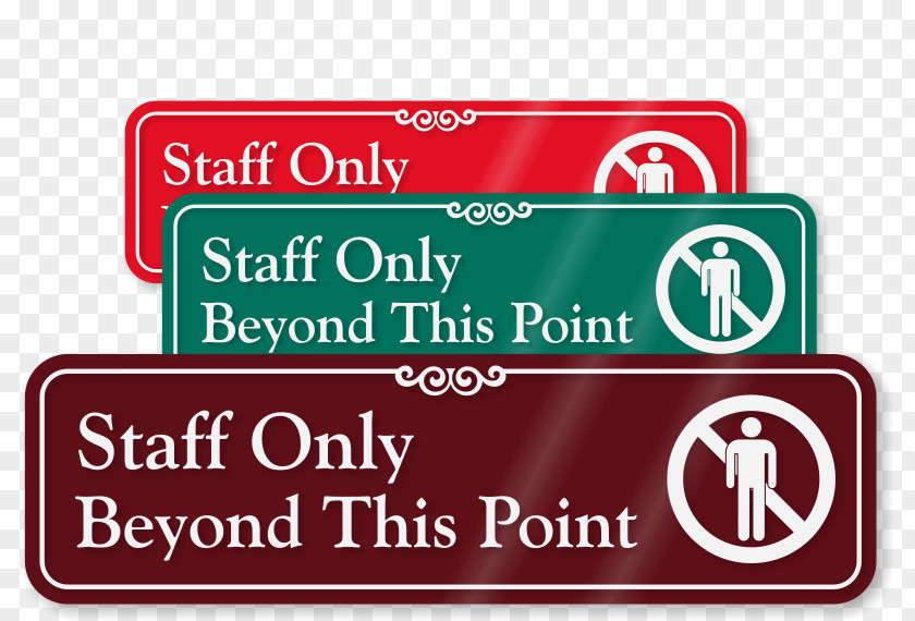 Staff Only Door Hanger Signage Logo PNG