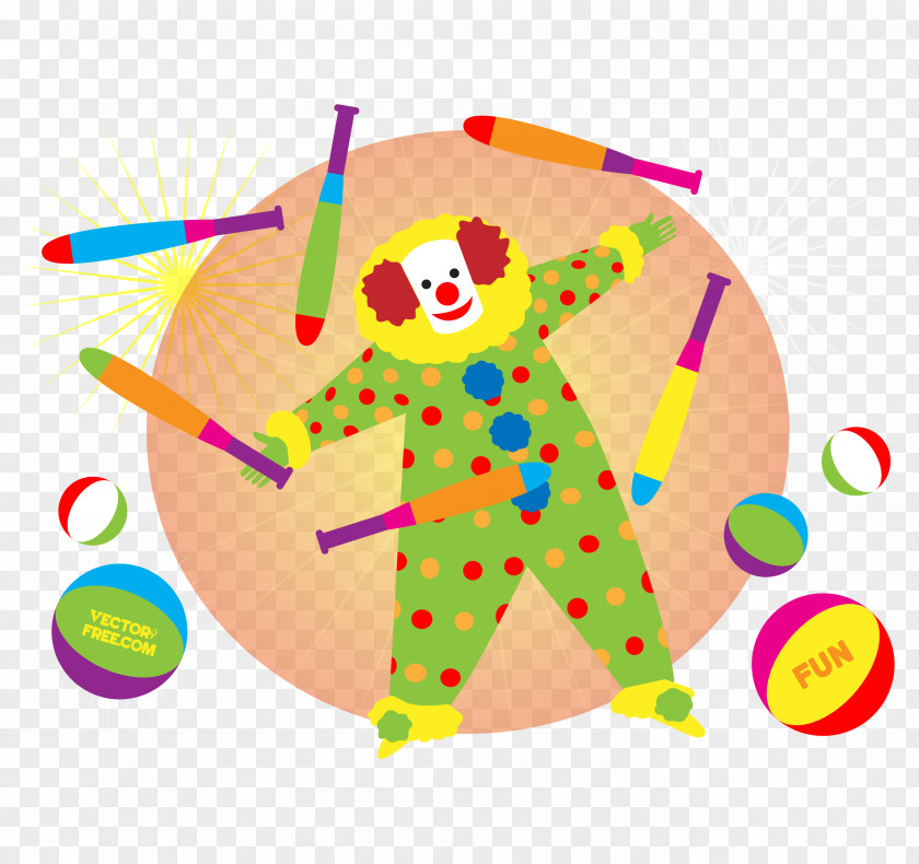 Vector Clown Illustration Circus PNG