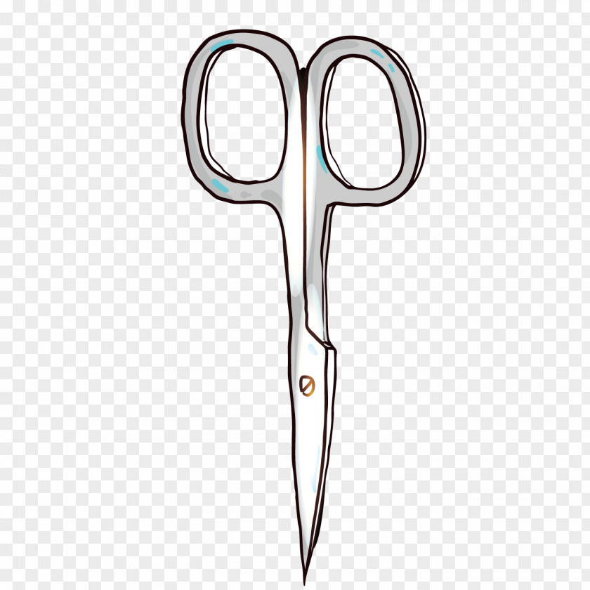 Cartoon Nail Illustration Small Scissors Drawing PNG