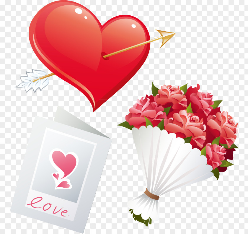 Happy Marriage Posters Vector Material Heart Flowers Flower Bouquet Clip Art PNG