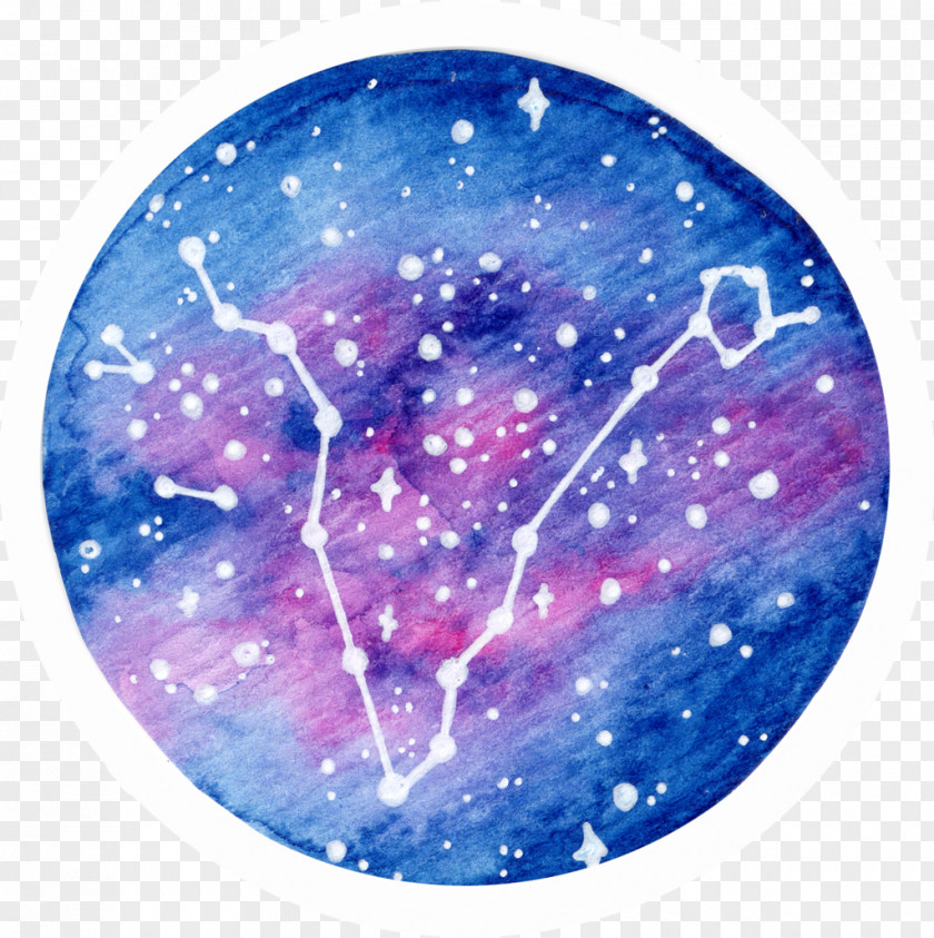 Pisces Constellation Aquarius Watercolor Painting PNG