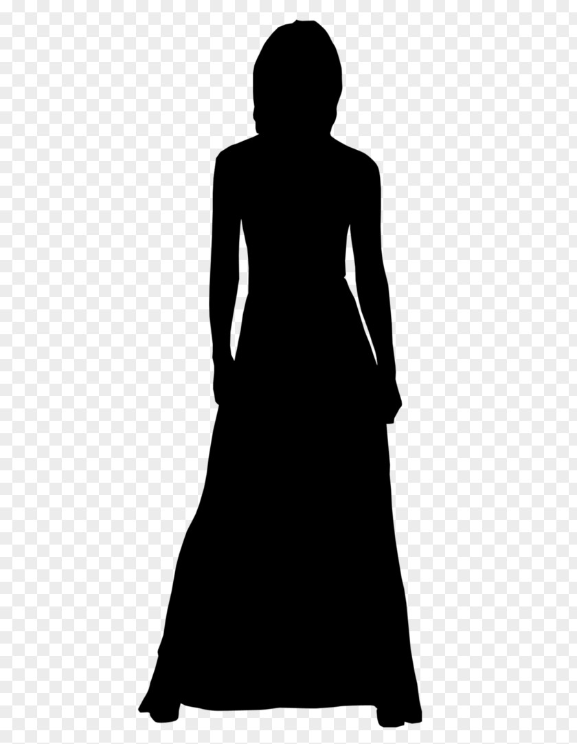Shoulder Gown Sleeve Silhouette Black M PNG