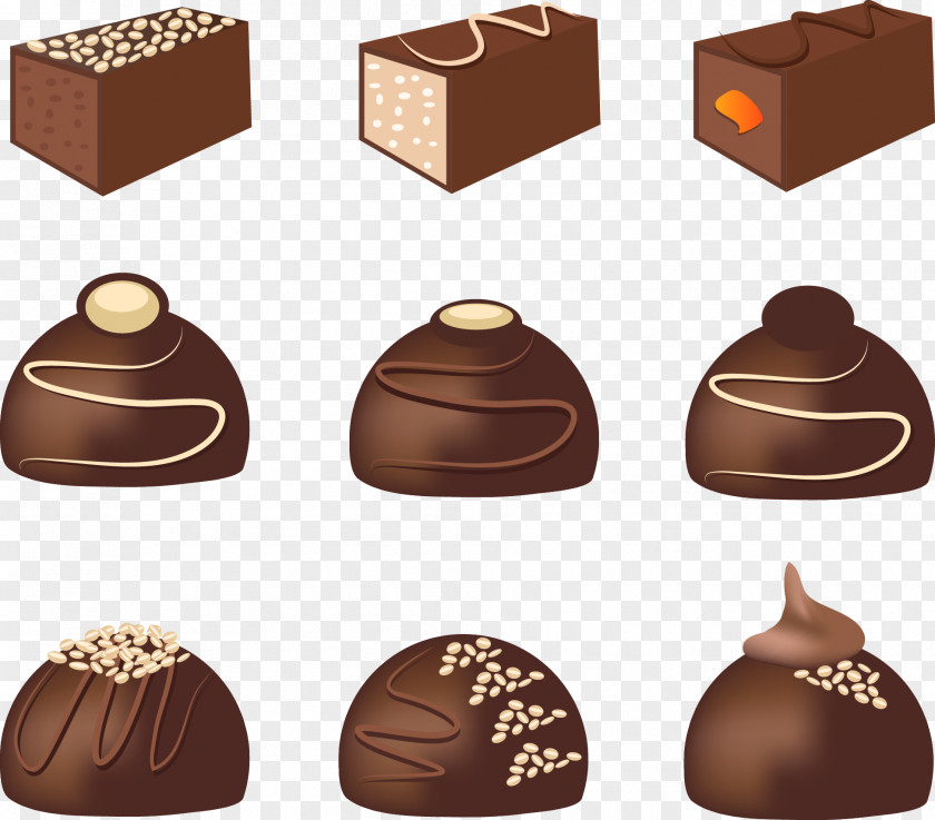 Vector Chocolate Truffle Bonbon Cake PNG