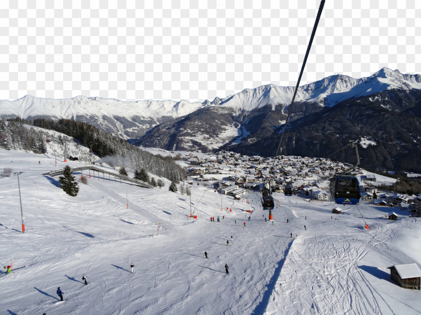 Mountain At The Foot Of Ski Resort Serfaus Fiss Ladis Skiing PNG