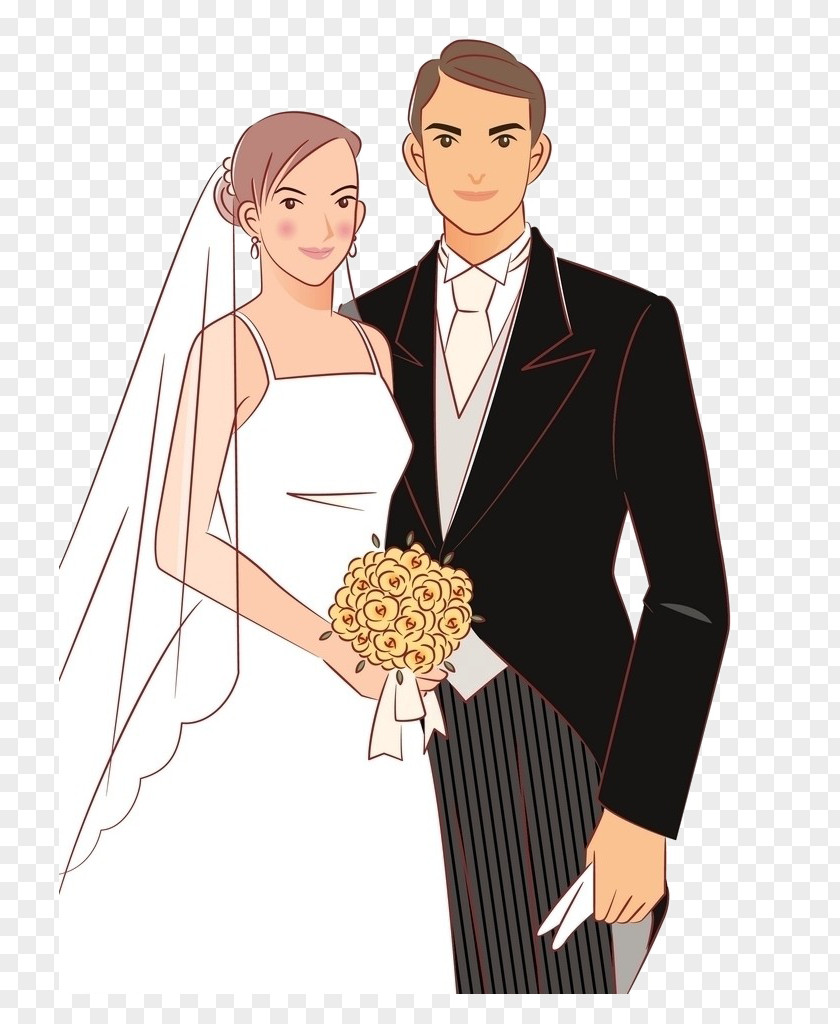 Wedding Bride And Groom Photography Illustration PNG