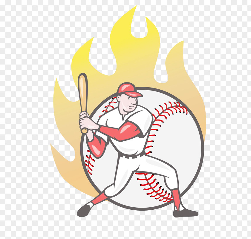Cartoon Baseball Batting Bats Pitcher Batter PNG