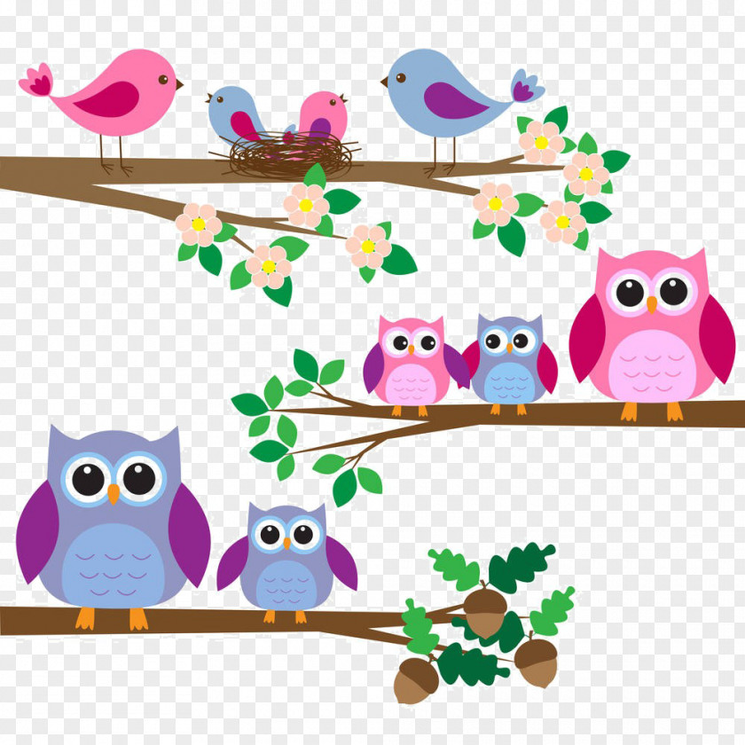 Cartoon Tree Bird Owl Royalty-free Clip Art PNG