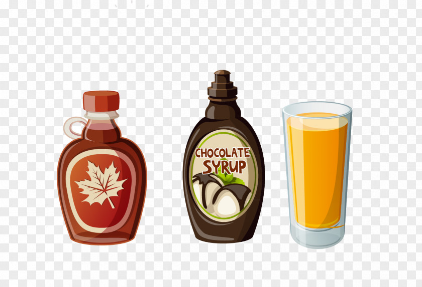 Juice Bottle Poster Summer Vector Material Breakfast Cereal Toast Pancake Waffle PNG