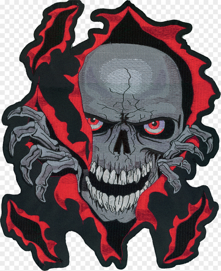 Skull Motorcycle Lethal Threat Embroidered Patch Tattoo PNG