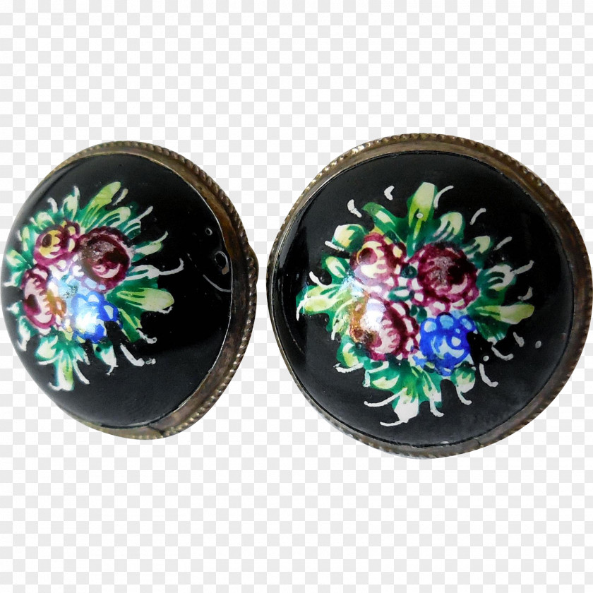 Hand Painted Hydrangea Cufflink PNG