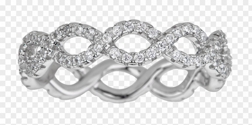 Stackable Eternity Diamond Rings Earring Jewellery Cubic Zirconia Silver PNG