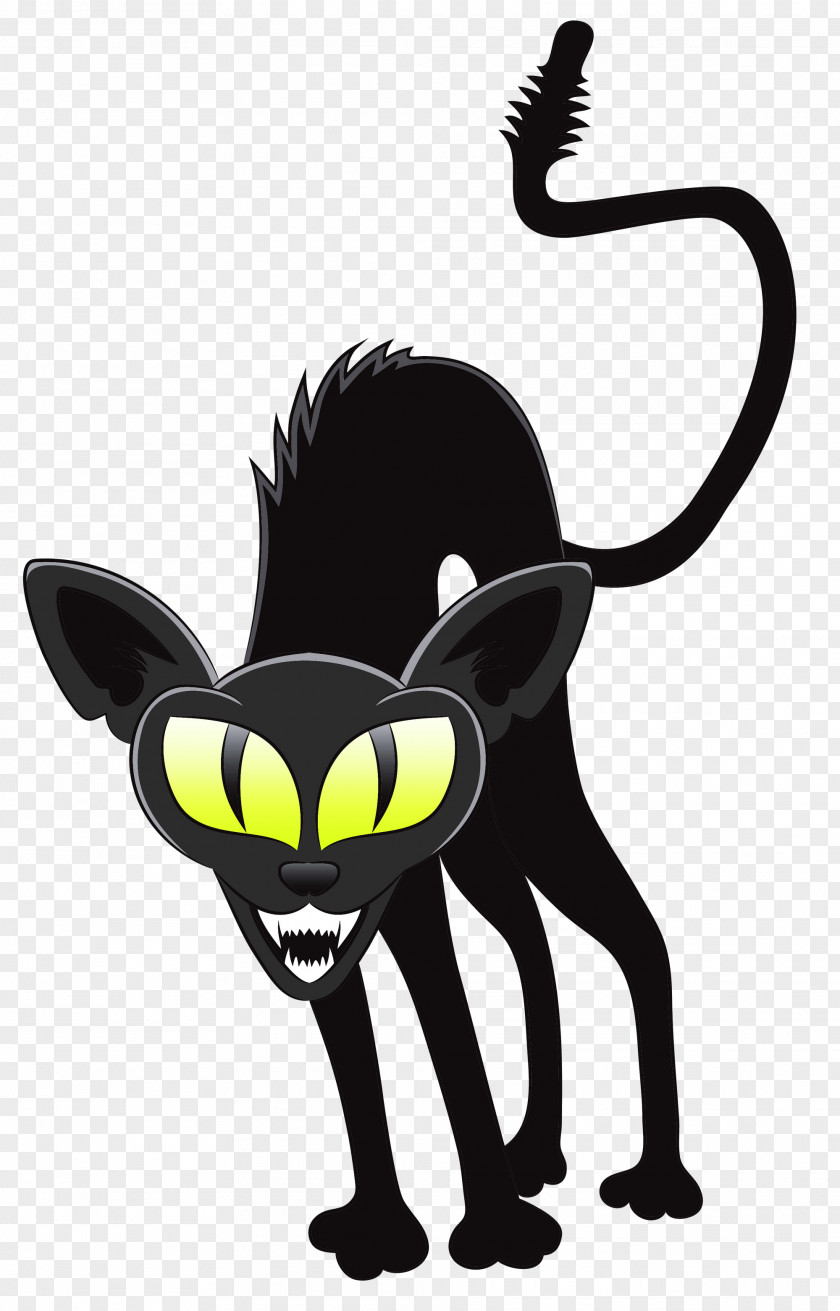 Witch Cat Black Halloween Cartoon Clip Art PNG