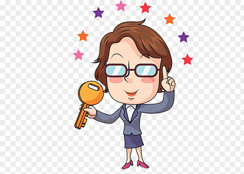 The Woman With Key Drawing Animation PNG