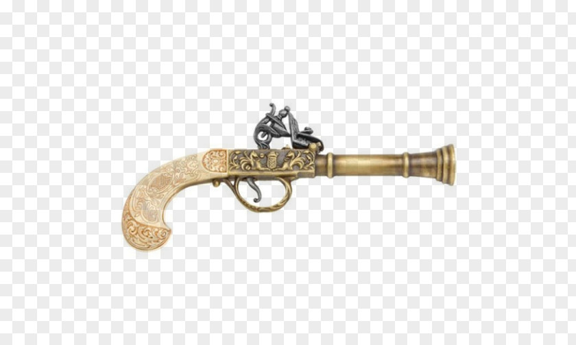 Gold French Manicure Blunderbuss Flintlock Firearm Pistol American Revolutionary War PNG