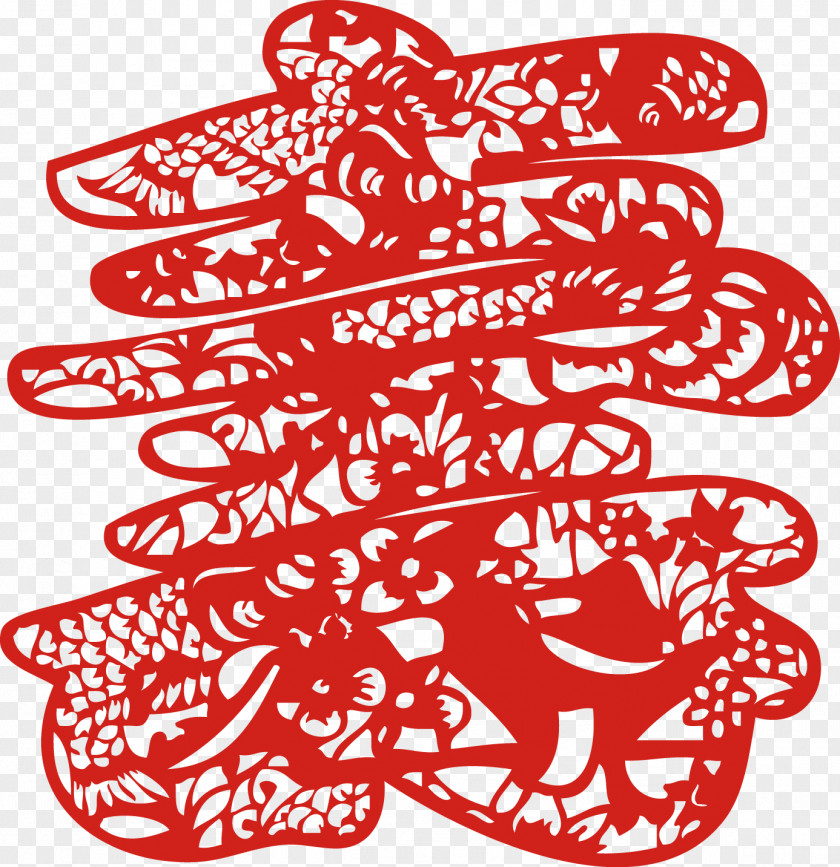 Longevity Chinese New Year Paper-cut Window Grilles Year's Day Papercutting Fu Years PNG
