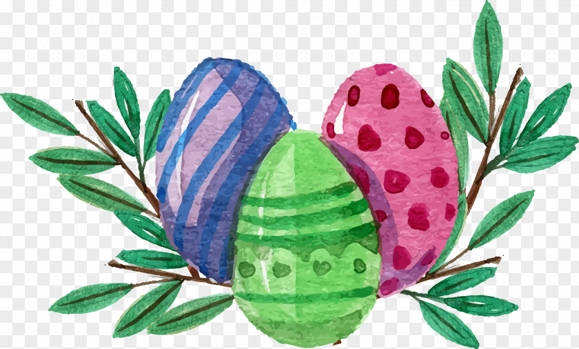 Vector Hand Painted Eggs Easter Bunny Egg PNG