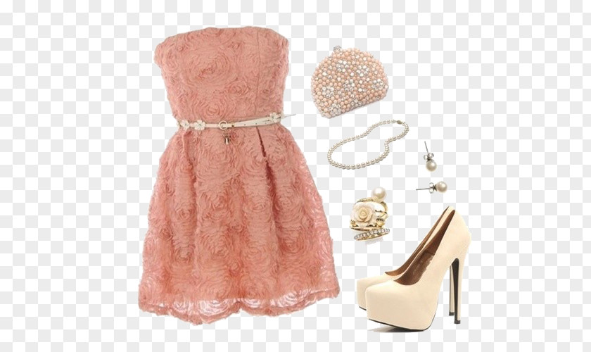 Bra Princess Dress With Cocktail Lace Skirt Fashion PNG