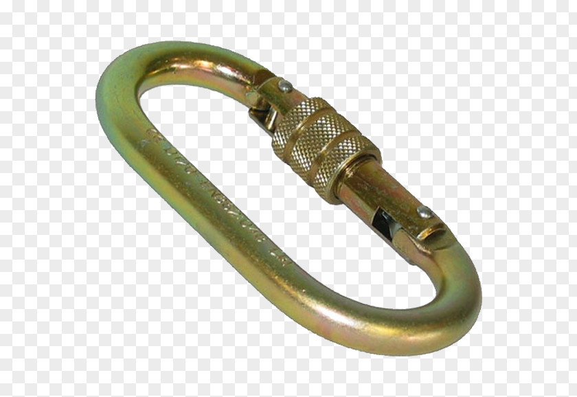 Brass Carabiner Steel Chain Metal PNG