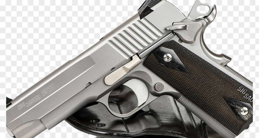Silver Automatic Pistol SIG Sauer 1911 M1911 Wallpaper PNG