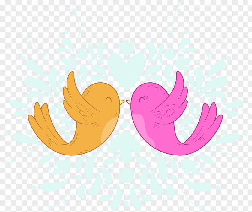 Vector Cute Love Birds Lovebird Euclidean Illustration PNG