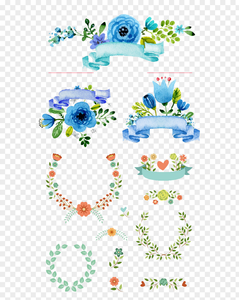 Beautifully Hand-painted Watercolor Bouquet Wreath Vector Floral Design Painting Flower Drawing PNG