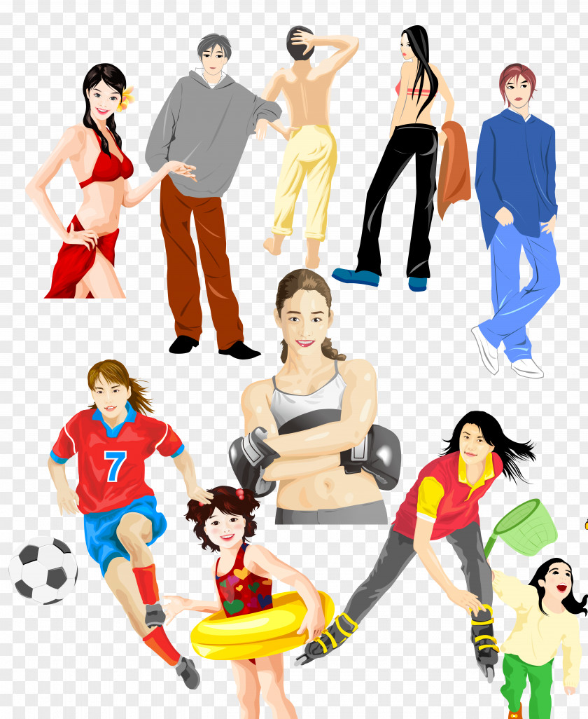 Sports Women Cartoon Illustration PNG
