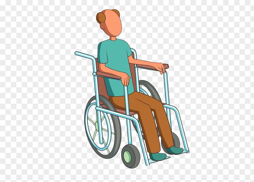 A Man In Wheelchair Cartoon Disability Illustration PNG