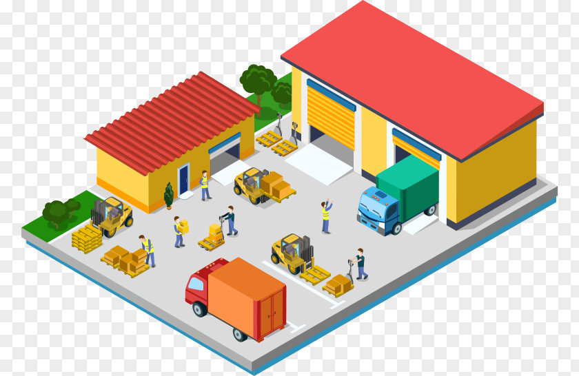 Building Vector Graphics Warehouse Infographic Illustration PNG