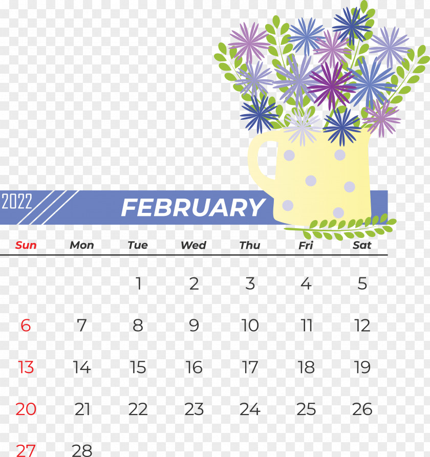 Calendar Line Font Yellow Flower PNG
