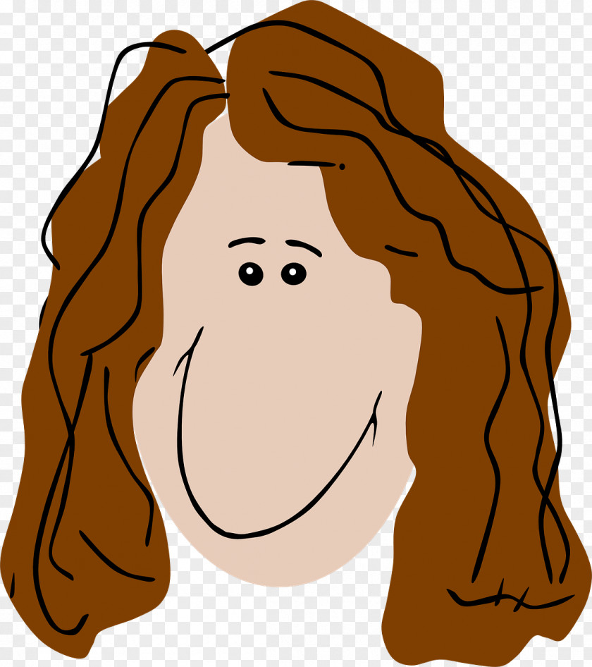 Curly Brown Hair Black Clip Art PNG