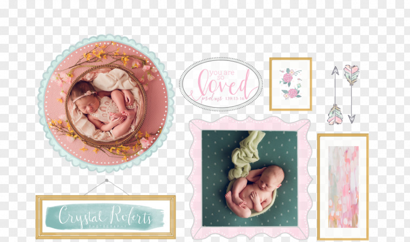 Hand Drawn Fresh Picture Frames Ear Pink M PNG