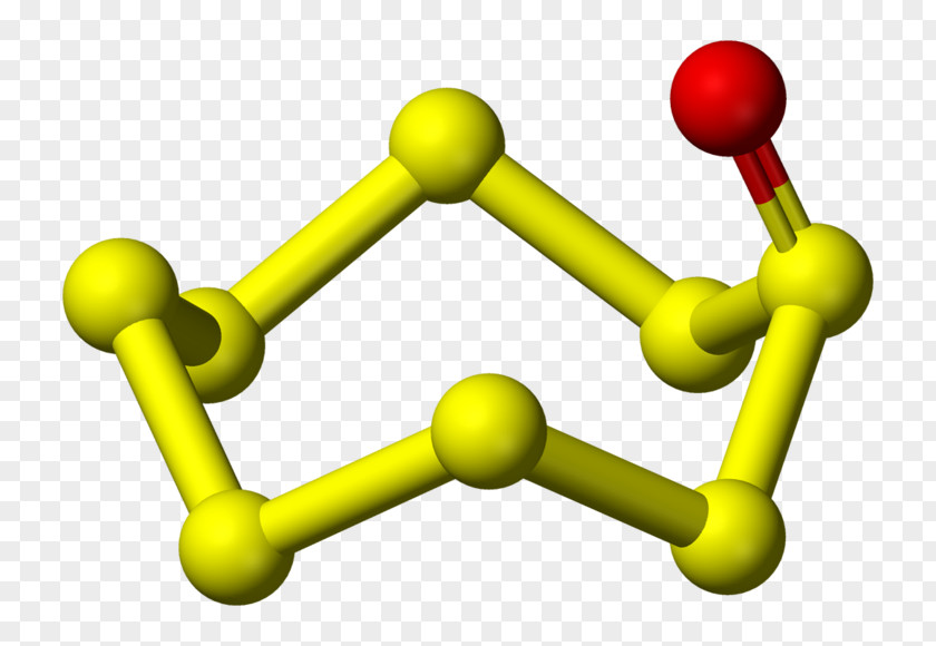 Lower Sulfur Oxides Octasulfur Ball-and-stick Model PNG