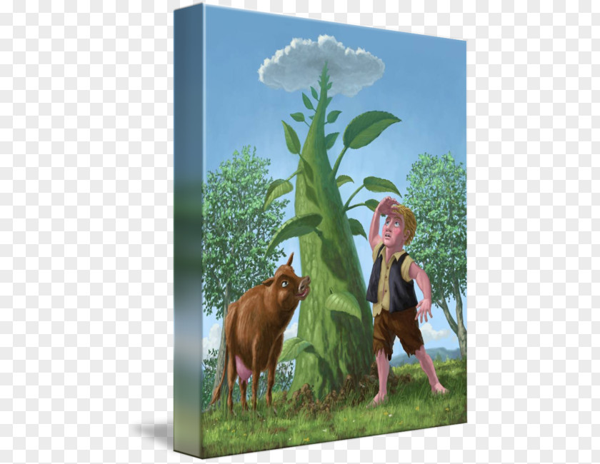 Jack And The Beanstalk Art Canvas Print Fairy Tale PNG