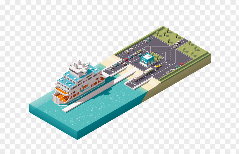 Pier Vector Material Ferry Container Ship Port PNG