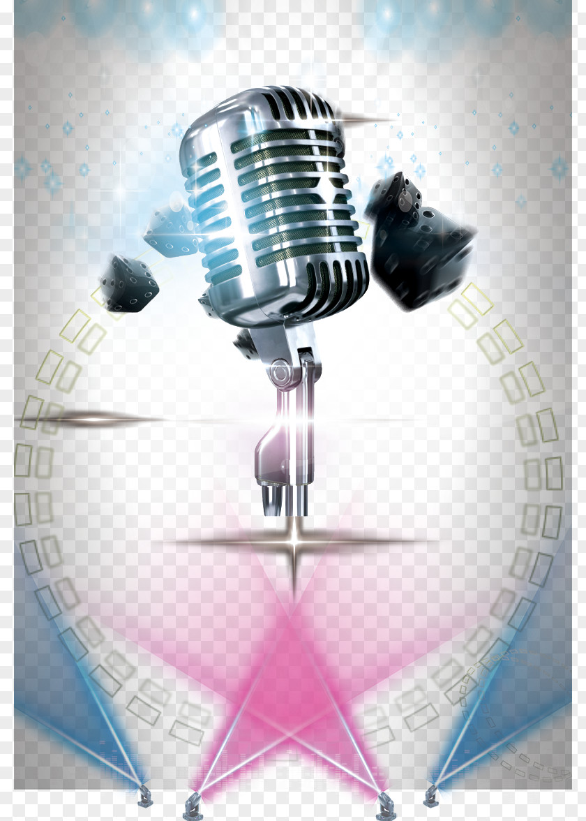 Beautifully Microphone Stage Lighting Poster PNG
