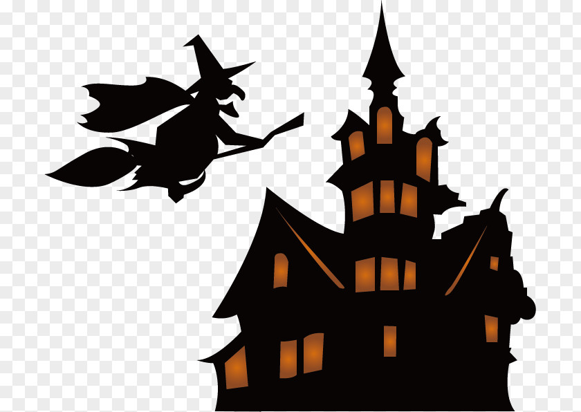 FREE! Witchcraft SilhouetteBack To The Castle Witch Halloween Scary Games PNG