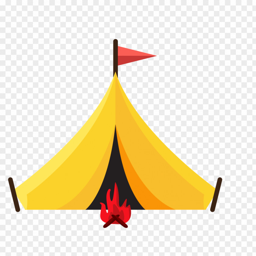 Yellow Outdoor Tent Campfire Bonfire PNG