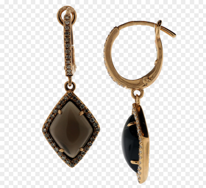 Jewellery Earring Onyx Smoky Quartz Rose PNG