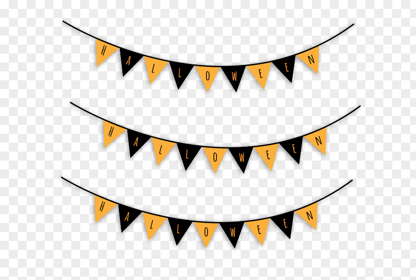 Halloween Bunting Party Clip Art PNG