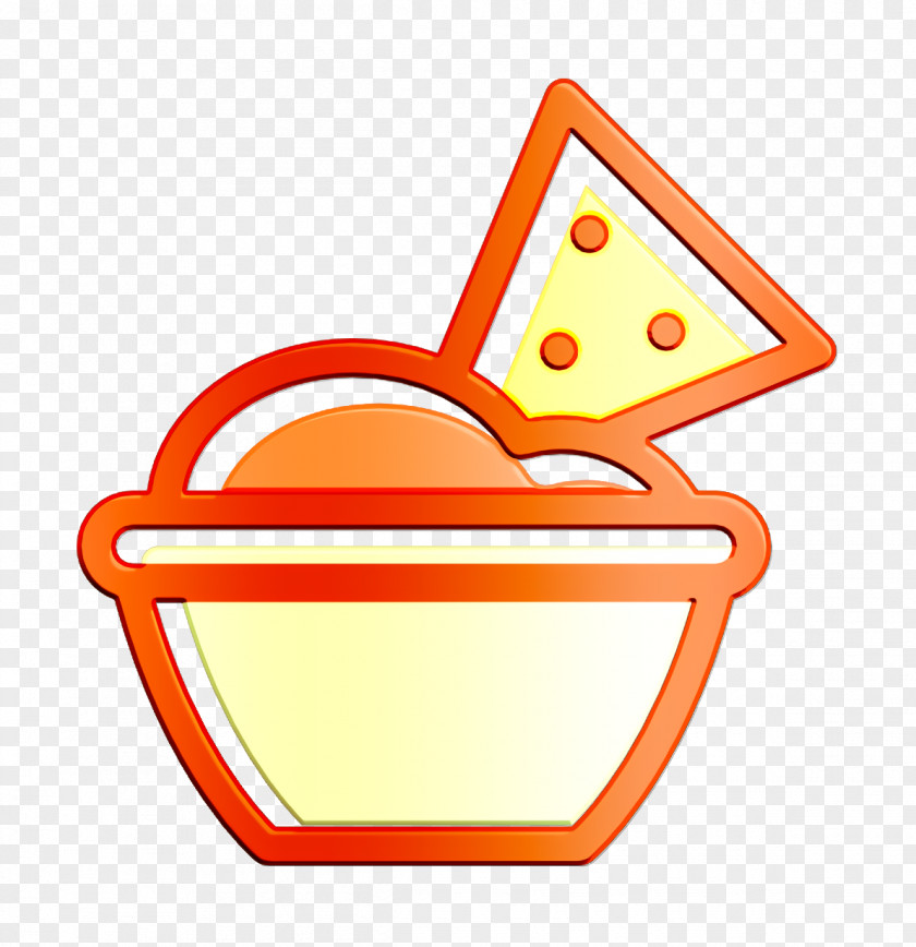 Snack Icon Nachos Linear Color Food Set PNG