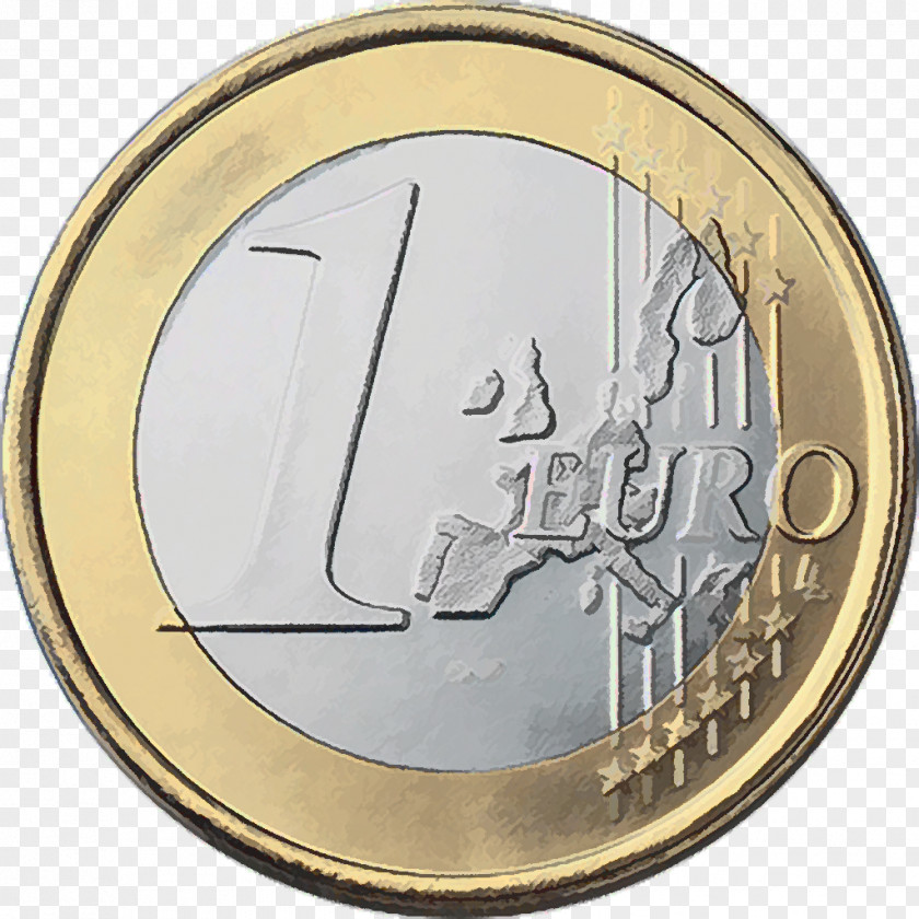 Euro Europe 1 Coin Coins Cent PNG