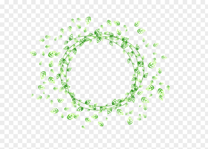 Floating Leaves Circle Leaf Picture Frame Green PNG