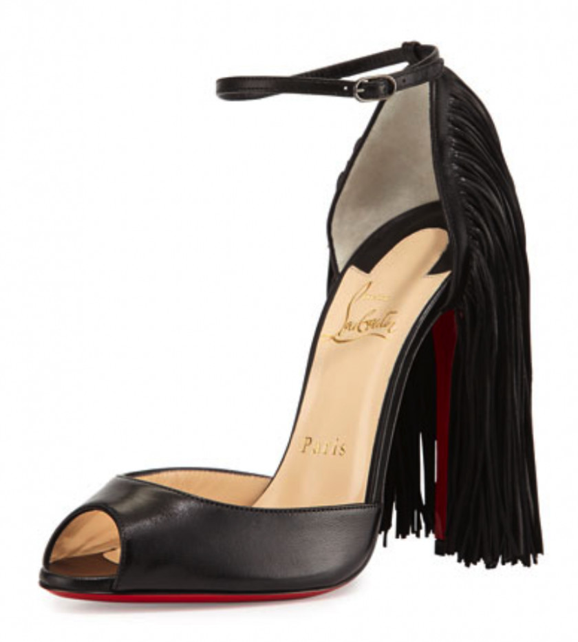 Louboutin Court Shoe High-heeled Footwear Fringe Leather PNG