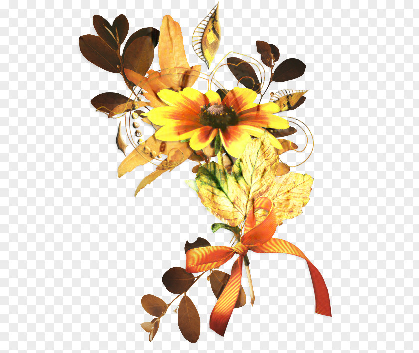 Twig Branch Bouquet Of Flowers Drawing PNG