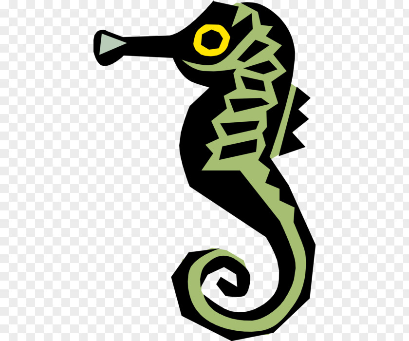 Dingbat Vector Clip Art Yellow Line Seahorse Leaf PNG