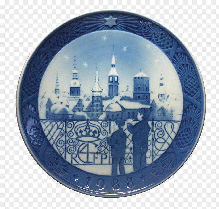 Plate Vorhelm Royal Copenhagen Blue And White Pottery Ceramic PNG