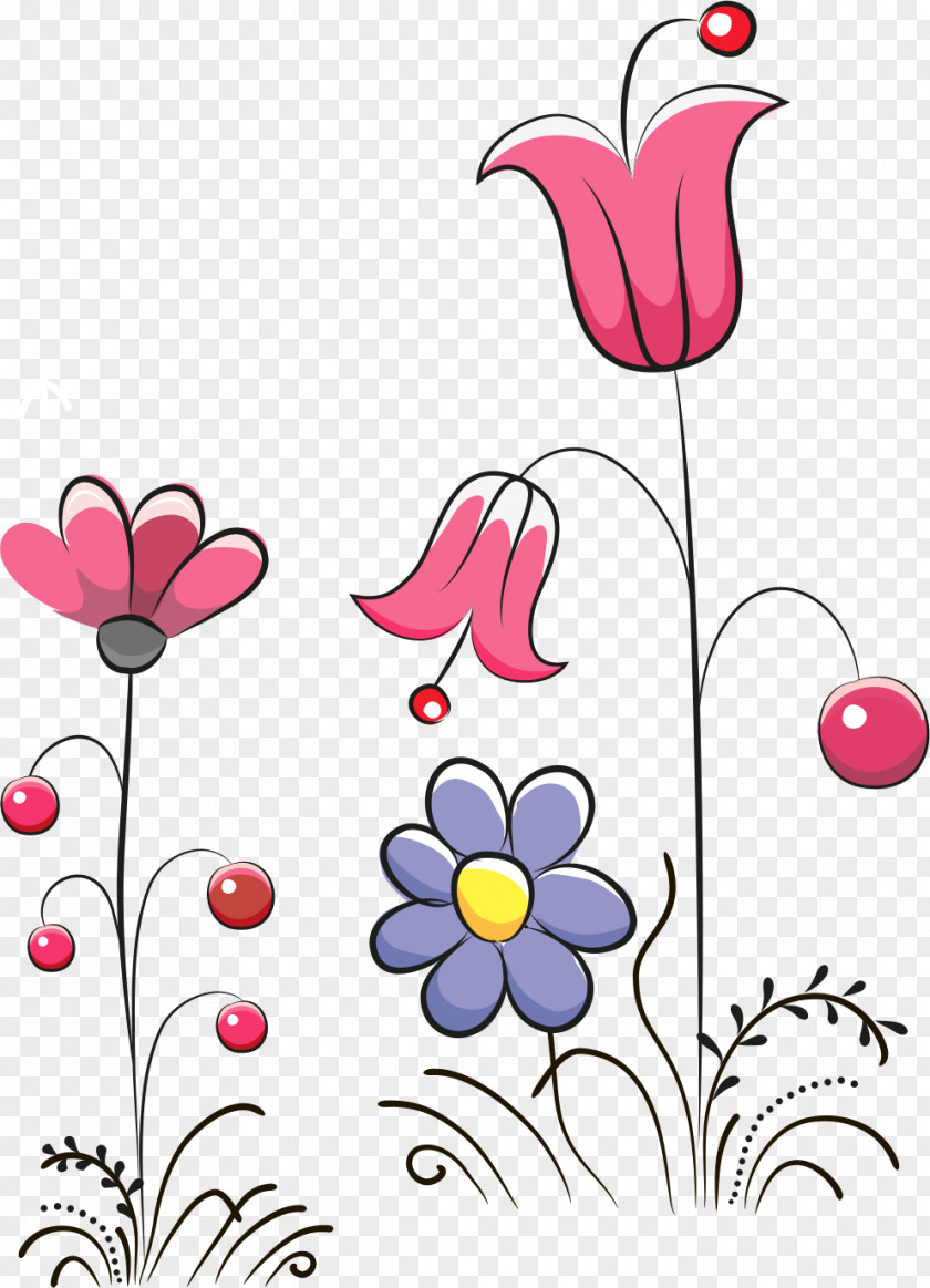 Tulip Cartoon Floral Design Illustration PNG